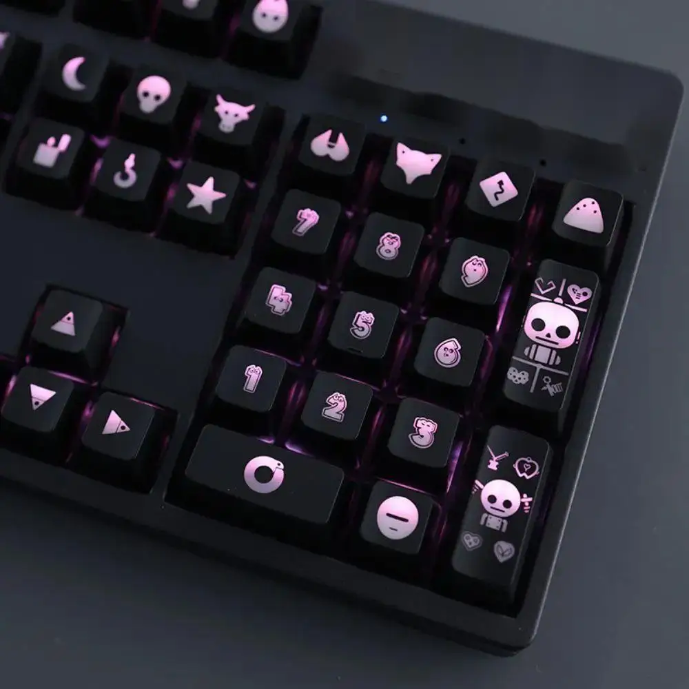 Love Death And Robots Keycaps OEM Profile For Mechanical Keyboard DYE-SUB Cute Letter Transparency Backlight 108 Key Caps Set