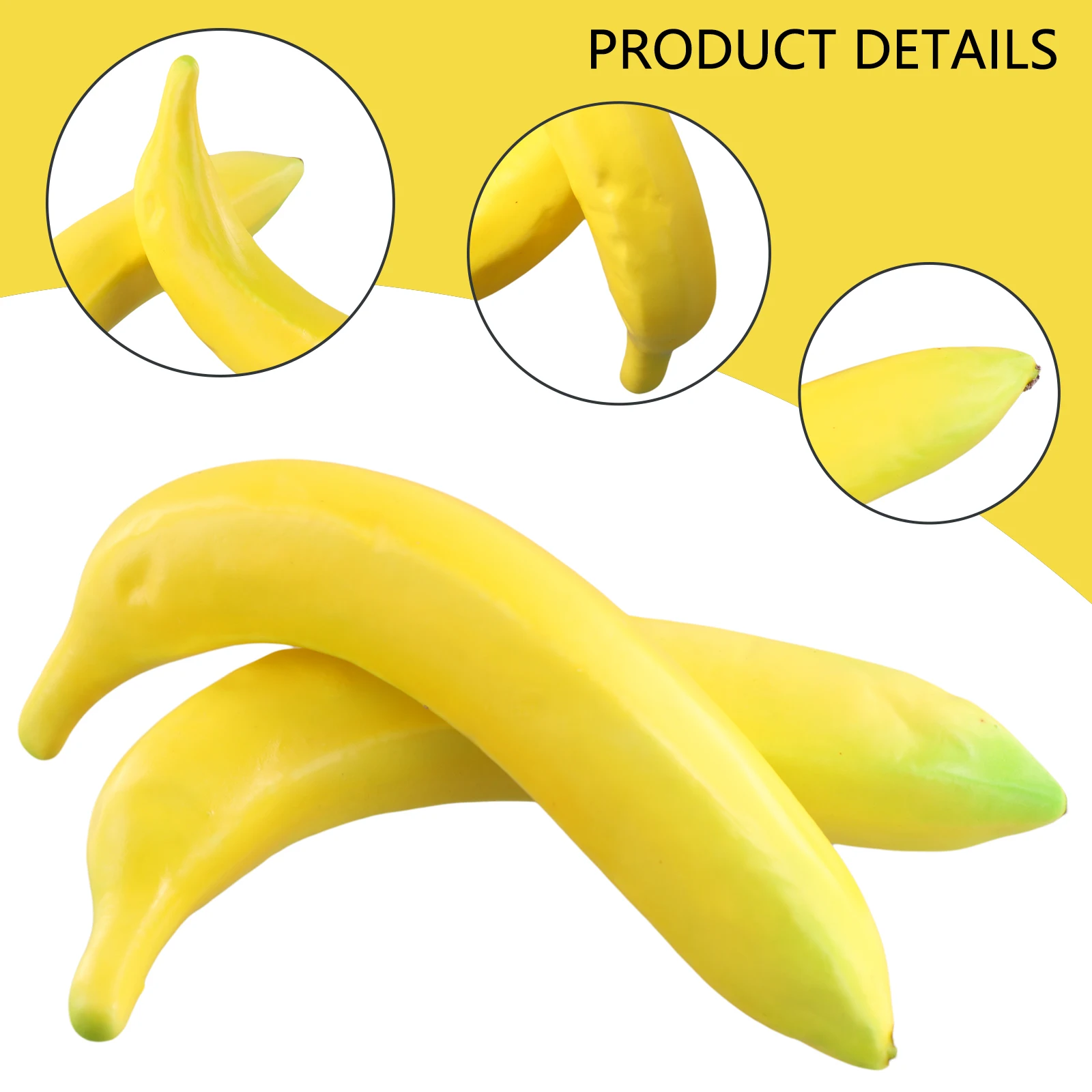 2pcs Fake Bananas Plastic Foam Imulation Fruit Model Funny Gift Fruit Shop Decorations Display Photo Prop Hone Decor