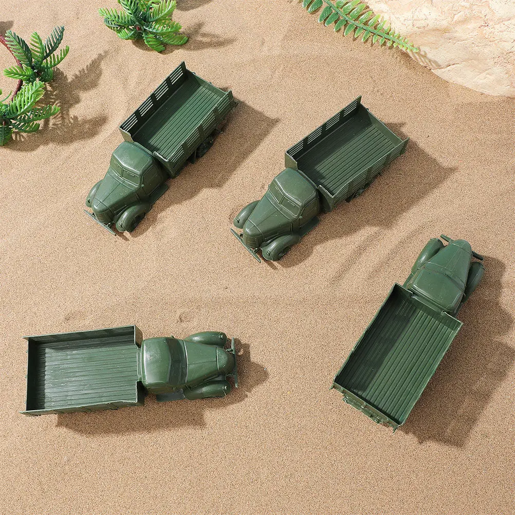 16Pcs Mini Army Trucks Detailed Simulation Vehicle Models for Sand Table Decor Kids Learning Play Display Plastic