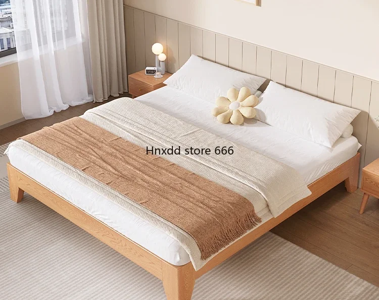 All solid wood tatami row skeleton bed without backrest