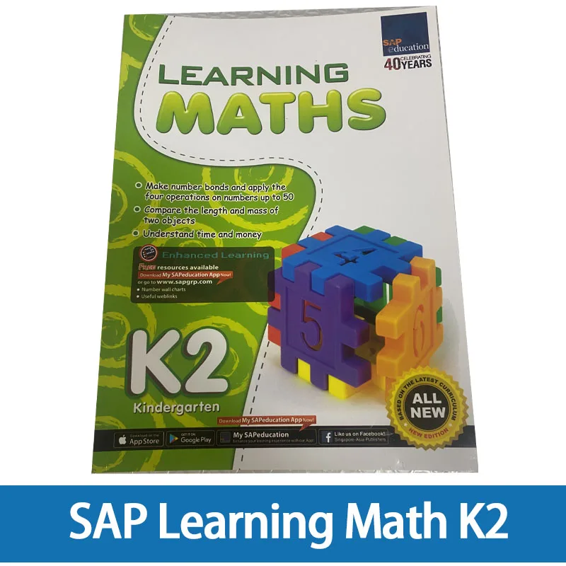 3 Livros SAP Learning Math N K1 K2 Cingapura Matemática Kindergarten Learning Series Inglês Exercise Book