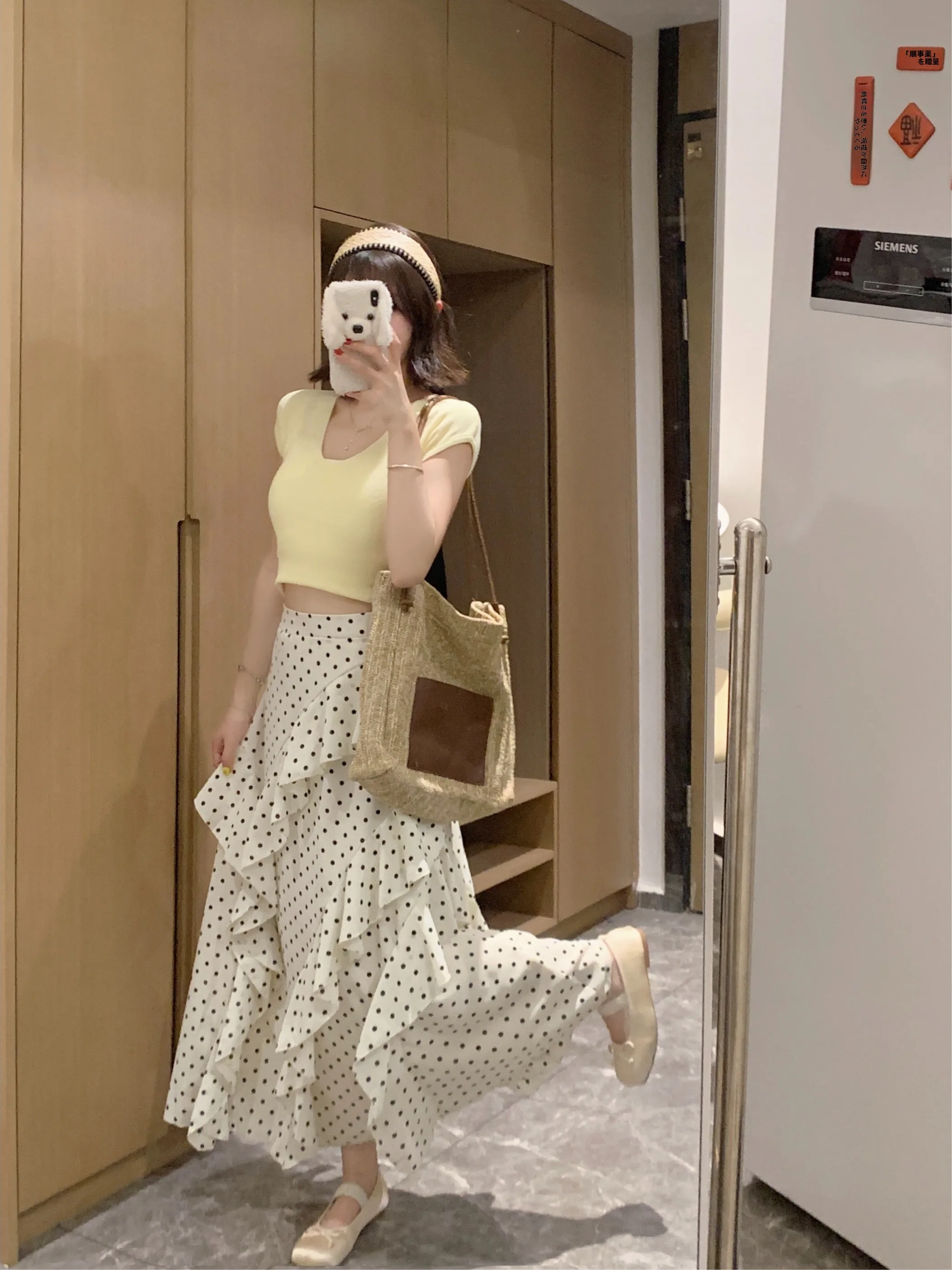 Übergröße Sommer Polka Dot Asy – A-Line Skirt Midi Bewertung und Preis