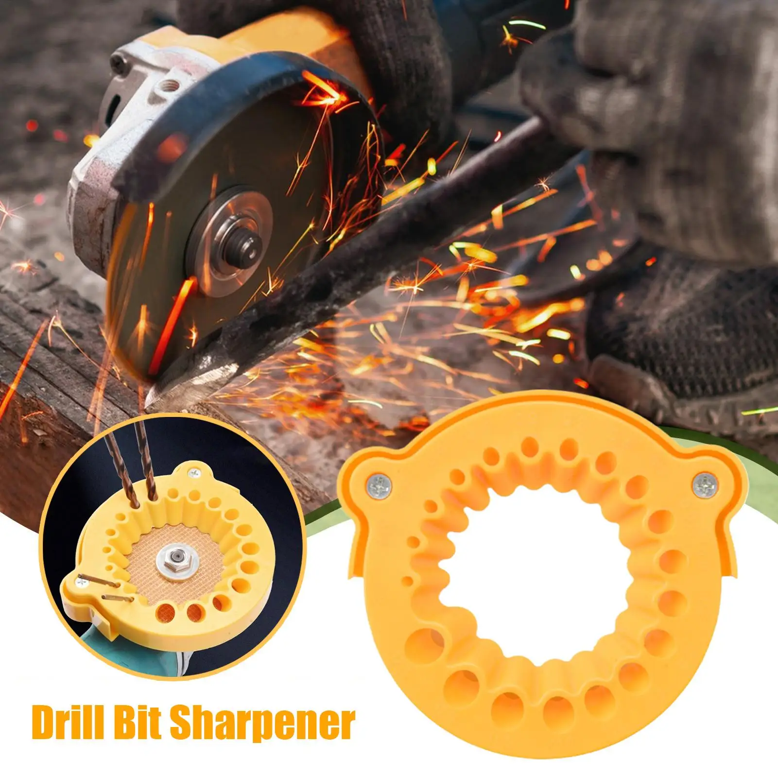 Anti-Stripping Angle Grinder Drill Bit Sharpener 19 Holes with Metal Thread Inserts Grinders Renew Old Bits