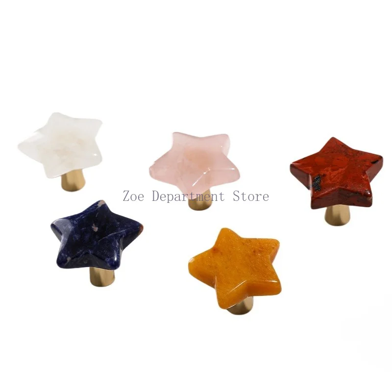 Children's room cartoon brass pentagram drawer single hole handle room door cabinet drawer furniture small handle creativity