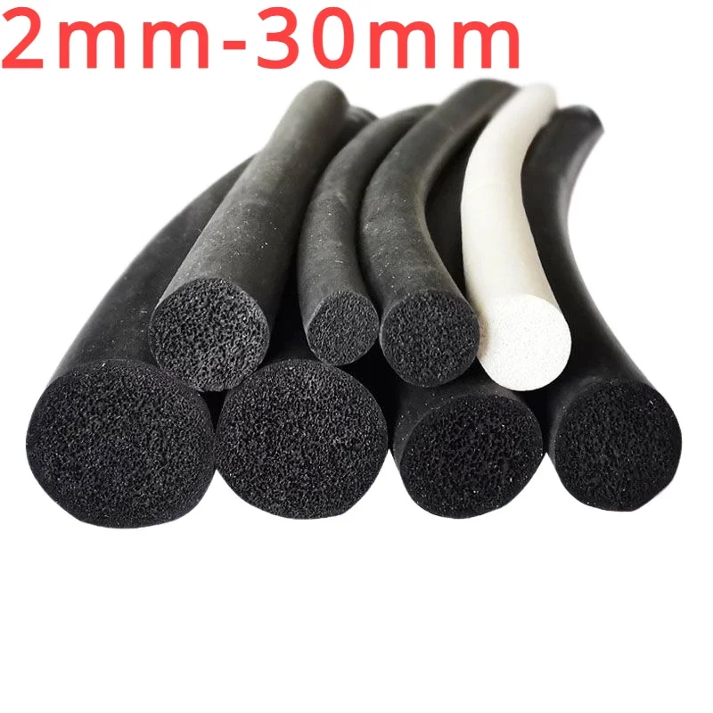 2mm-30mm for O-shaped Waterproof Soundproof Strip for Car Doors,with Abnormal Noise Inserted Into Solid Sponge Rubber Sealing