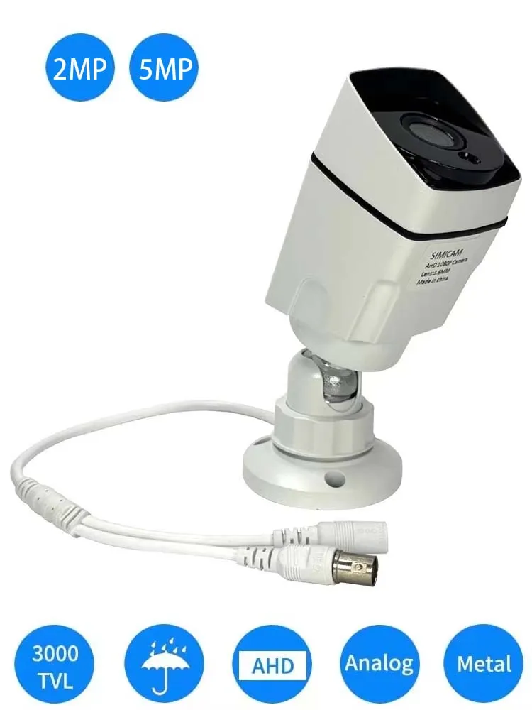 

Аналоговая AHD-камера видеонаблюдения 1080P 2.0MP 3000TVL NTSC/PAL, водонепроницаемая камера видеонаблюдения, видеорегистратор с ночным видением SIMICAM