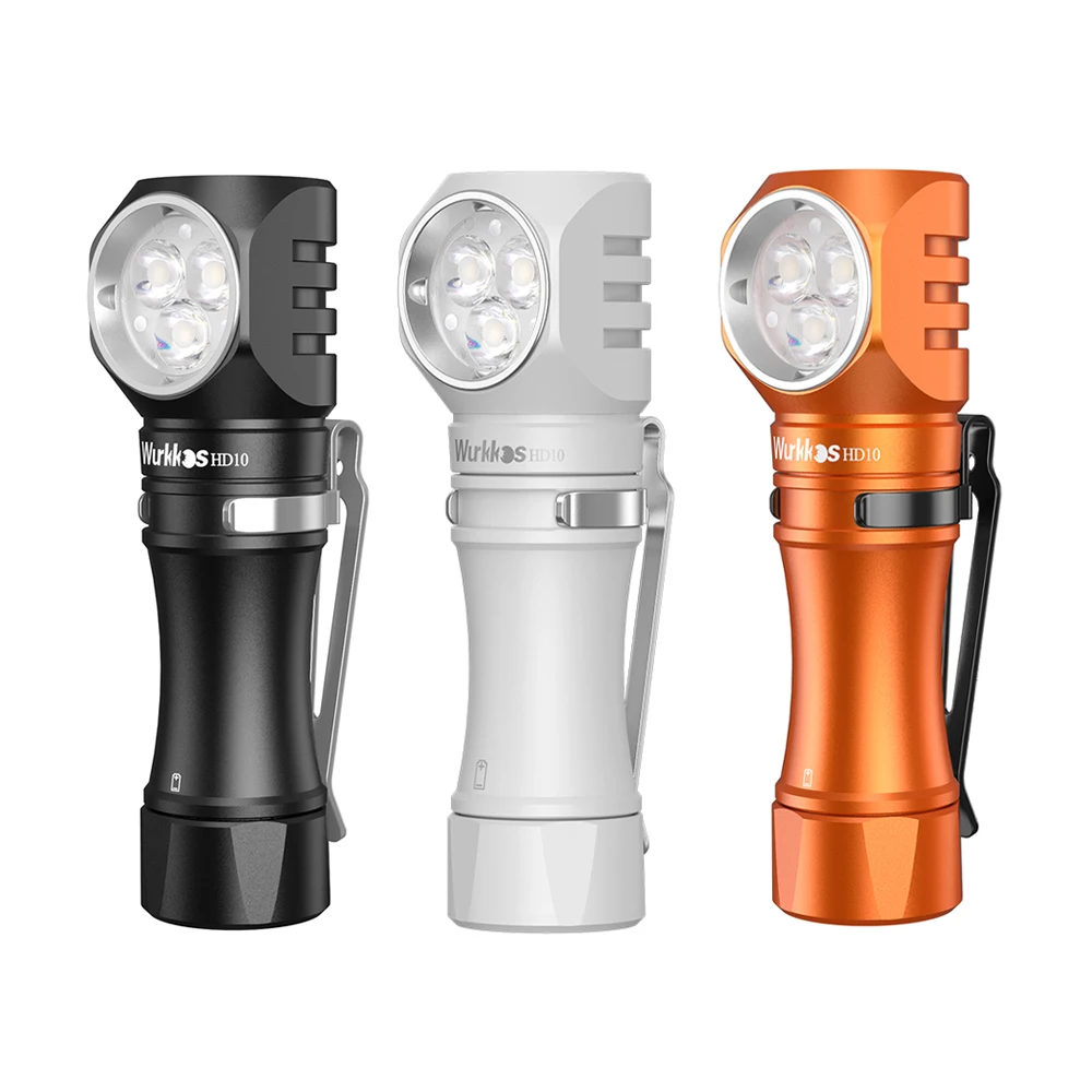 Wurkkos HD10 كشافات صغيرة 1200LM قابلة للشحن LED الشعلة 14500 EDC مصباح IP68 مقاوم للماء المشي لمسافات طويلة تشغيل مصباح الصيد Anduril 2.0