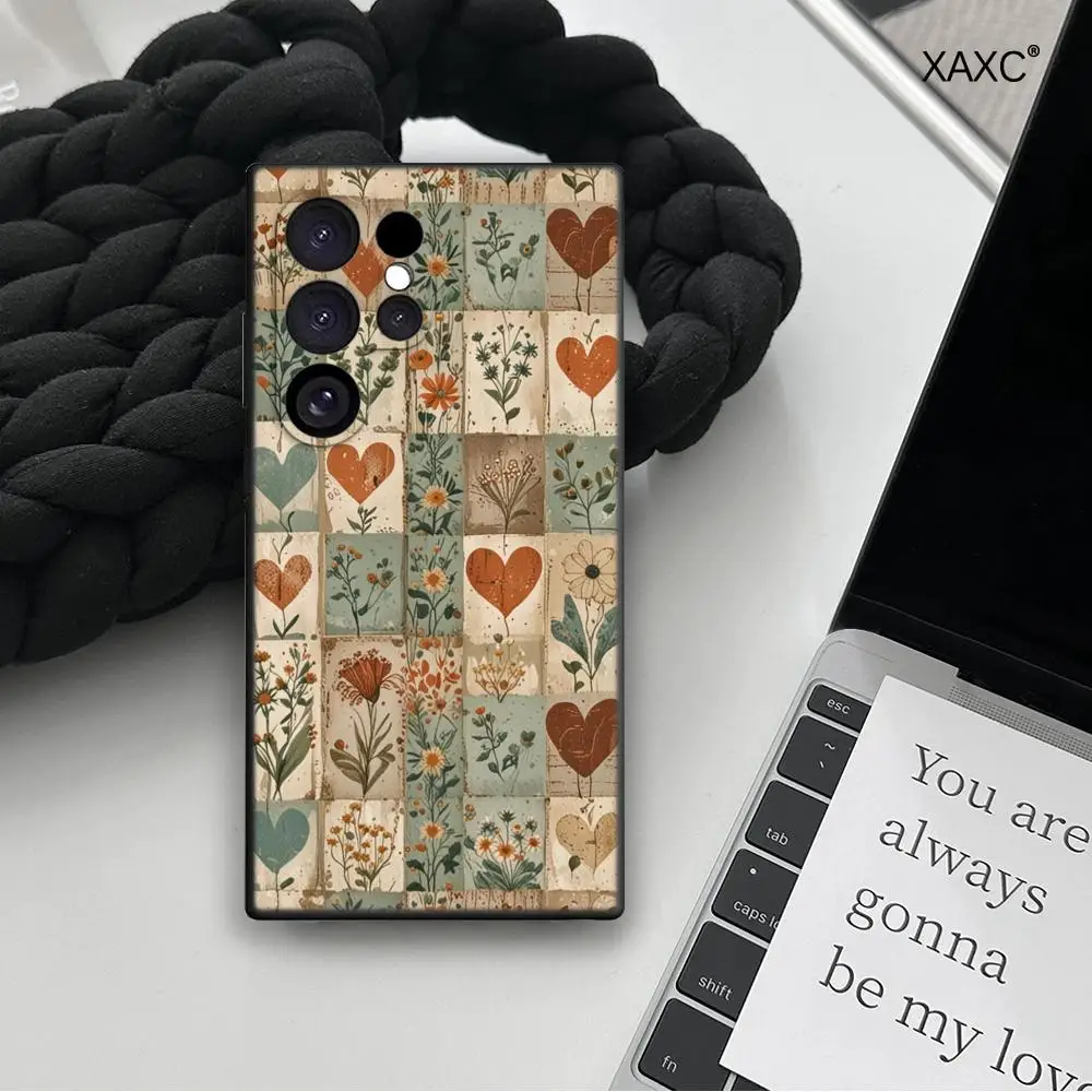 Botanical Floral Stamp Phone Case For Samsung Galaxy A17 16 A15 4G 5G A14 A13 A57 A37 A27 A26 A55 A35 A53 A24 A34 soft shell