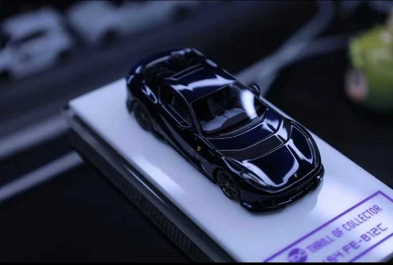 TOC Fuleme 1/64 812C Midnight Blue Resin Model Samochodu z Odlewu Ciśnieniowego, Kolekcja Zabawek Samochodowych, Prezent na Boże Narodzenie dla Chłopca