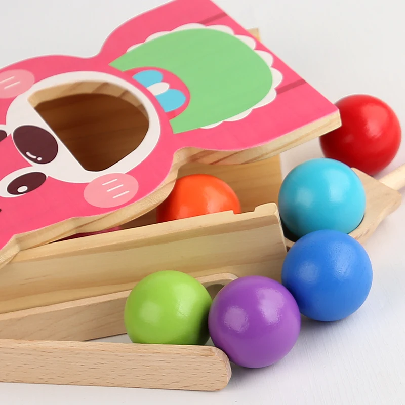 Bola em copo montessori brinquedos de madeira arco-íris cor classificação brinquedo habilidades motoras finas jogo de alimentação aprendizagem precoce brinquedo presente para crianças