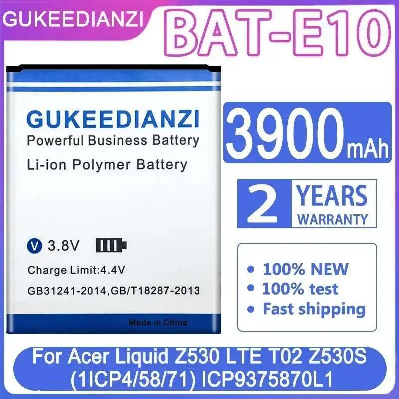 

Mobile Phone Battery 3900Mah High Performance For Acer Liquid Z530 Lte T02 Z530S Bat E10 Bat-E10 1ICP4 58 71 ICP9375870L1