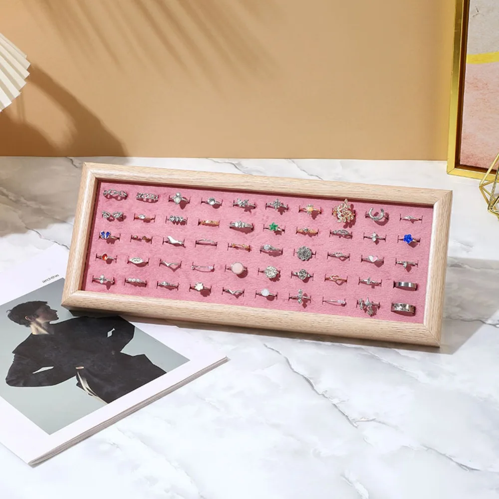 

Velvet Fashion Jewelry Trays Large Capacity Organizer Rings Display Tray Stackable Space Saving Stud Earrings Storage Rack