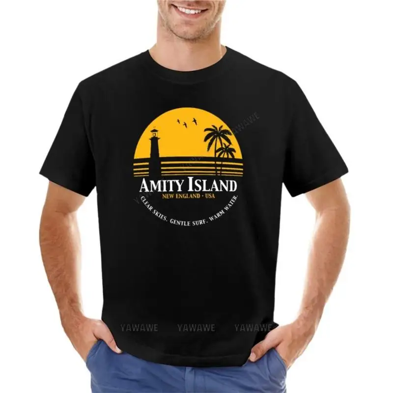 Amity Island T-Shirt  crew neck  t shirt cat shirts Aesthetic clothing hippie clothes mens graphic t-shirts hip hop