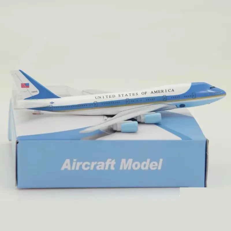 1/400 스케일 에어포스원 항공 B747 합금 비행기 16cm 보잉 747 항공기 모델 장난감 장식 어린이 컬렉션 선물