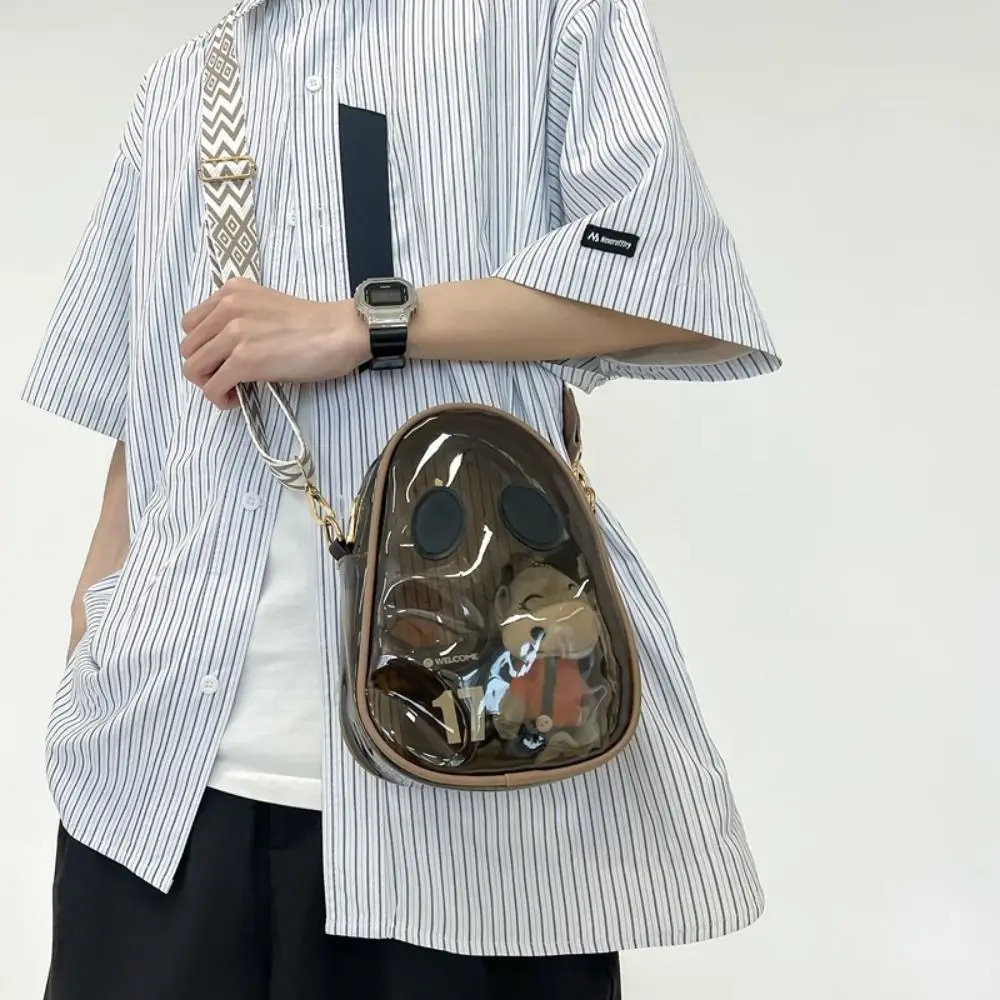 

Funny PVC Ghost Shoulder Bag Candy Color Transparent Halloween Crossbody Bag Korean Style Solid Color Mobile Phone Bag Girls