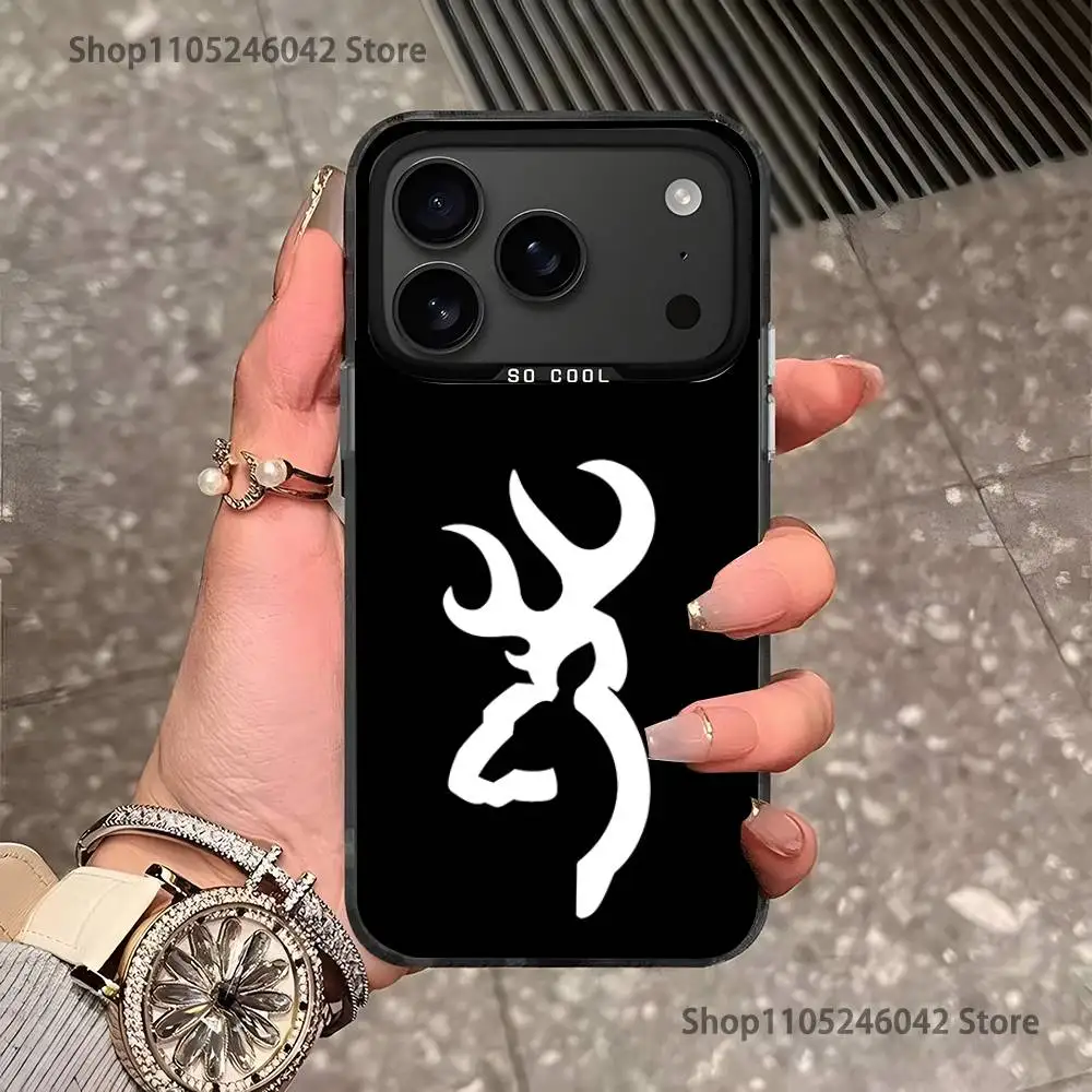 Cool B-BrowningS Capa de telefone preta fosca à prova de choque para iPhone 17,16,15,14,13,12,11,Pro,XS,Max,Plus,Mini,SE4,E