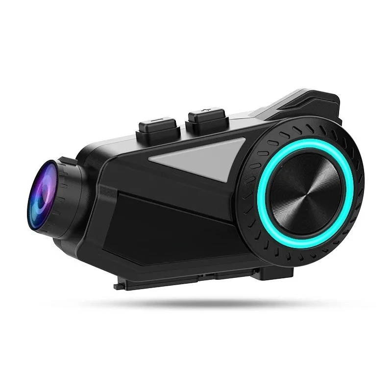 R3 Motorcycle Helmet Wireless Bluetooth 5.0 Headset 2k Recorder 1000M Intercom