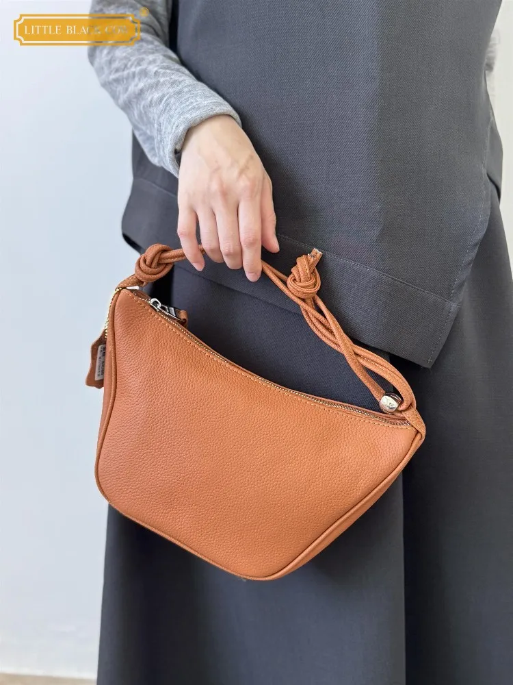 

Ladies Office Single Shoulder Bag Golden Brown Zipper Genuine Leather Tote Handbag Design Women Fashion Satchels Crossbody Bags
