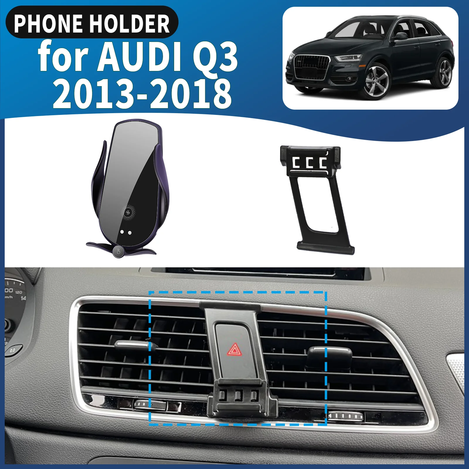 

fit for AUDI Q3 2013 2014 2015 2016-2018 ​​Car Phone Holder Mount Vehicle-Specific GPS Navigation Easy Installation accessoires