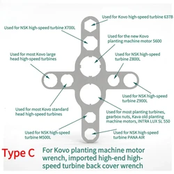 Dental Implant Turbine Back Cover Button Wrench Suitable for K * VO/W-H/N * K/SIRONA/S**OUN Dental Back Cover Repair Tool Wrench