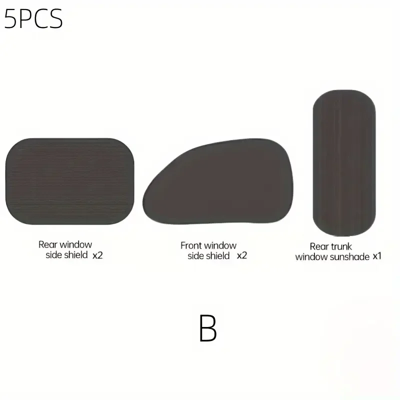 5Pcs Car Sunshade Set Easy To Install For Side Windows Windshields&Rear Windows UV Protection Heat Insulation&Strong Suction