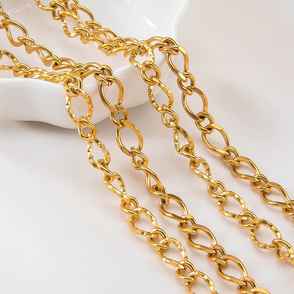 

0.5/1/2M/Lot Multi Style Stainless Steel Convex Mark And Smooth Style Thick Chain For DIY Handmade Bracelet Necklace Accessories