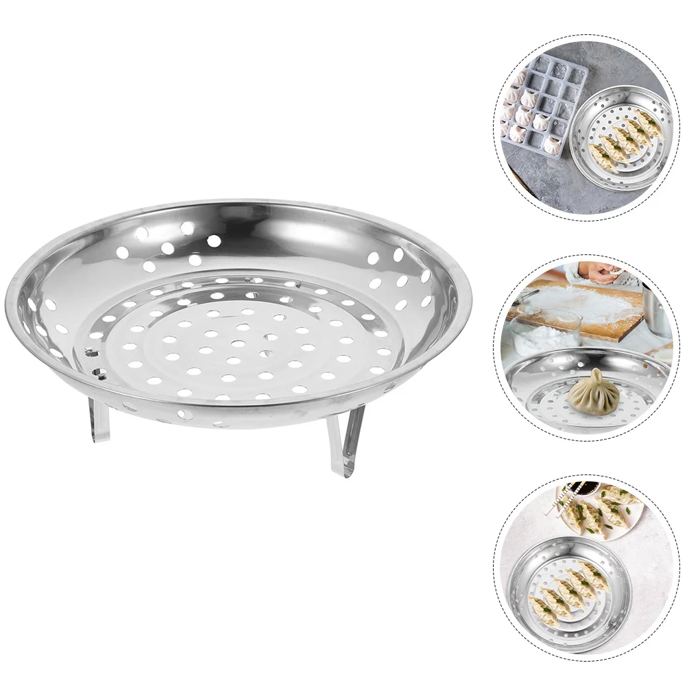 

Round Stainless Steel Steaming Plate Heavy Duty Steam Rack for Pots Fast Even Heating Steamer Insert for Vegetables Fish
