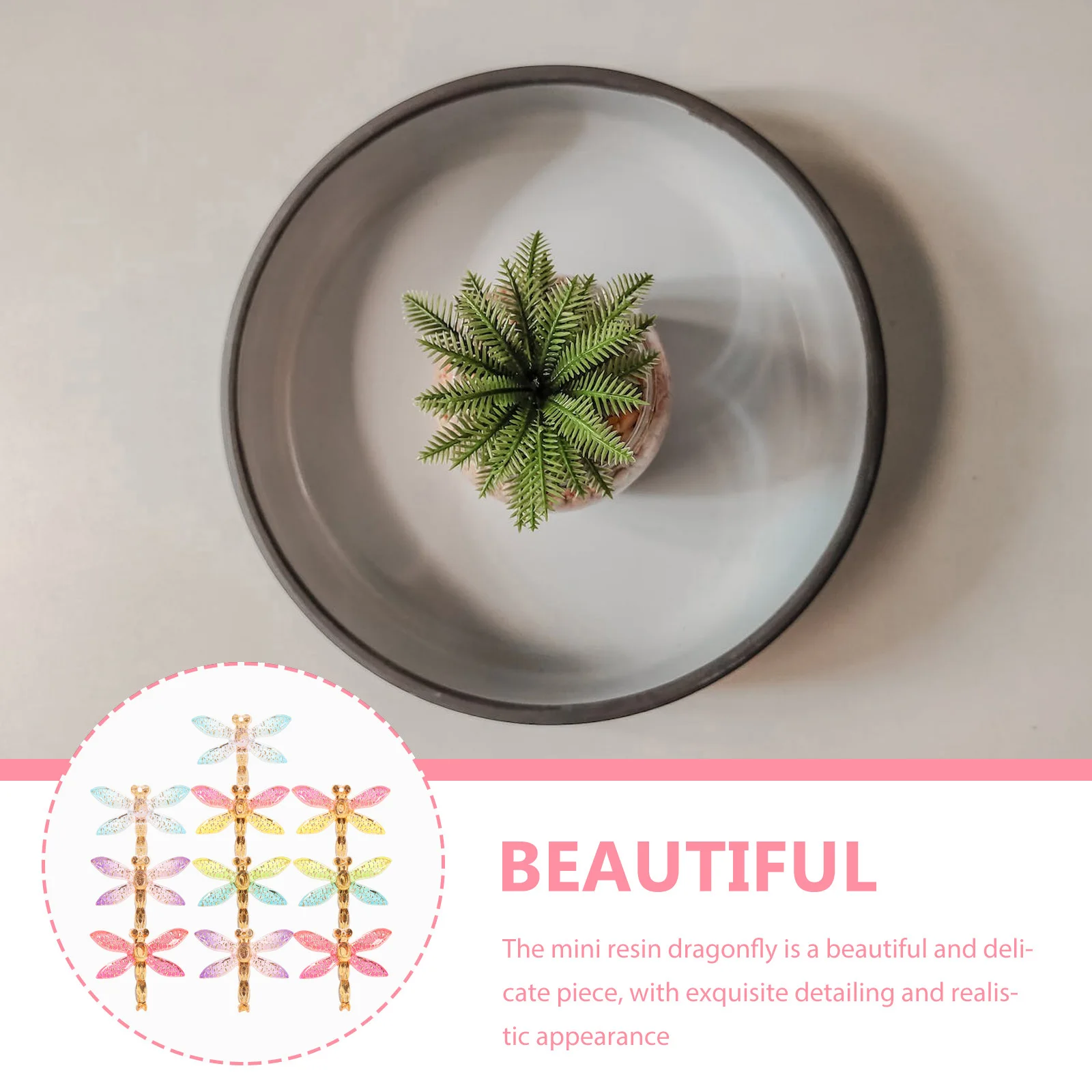 

10Pcs Landscape Decorative Resin Dragonfly Charms Mini Craft Embellishments for Garden Potted Plants Tiny Dragonfly Charm