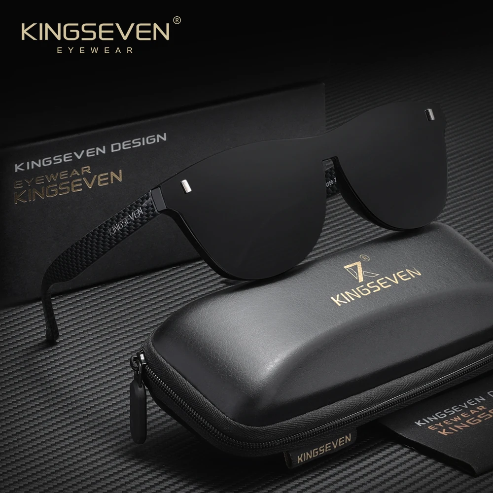 KINGSEVEN Polarisierte Sonnenbrille für Herren und Damen, modische Sonnenbrille mit spiegelnden Gläsern und Blendschutz, Brillen-Accessoire