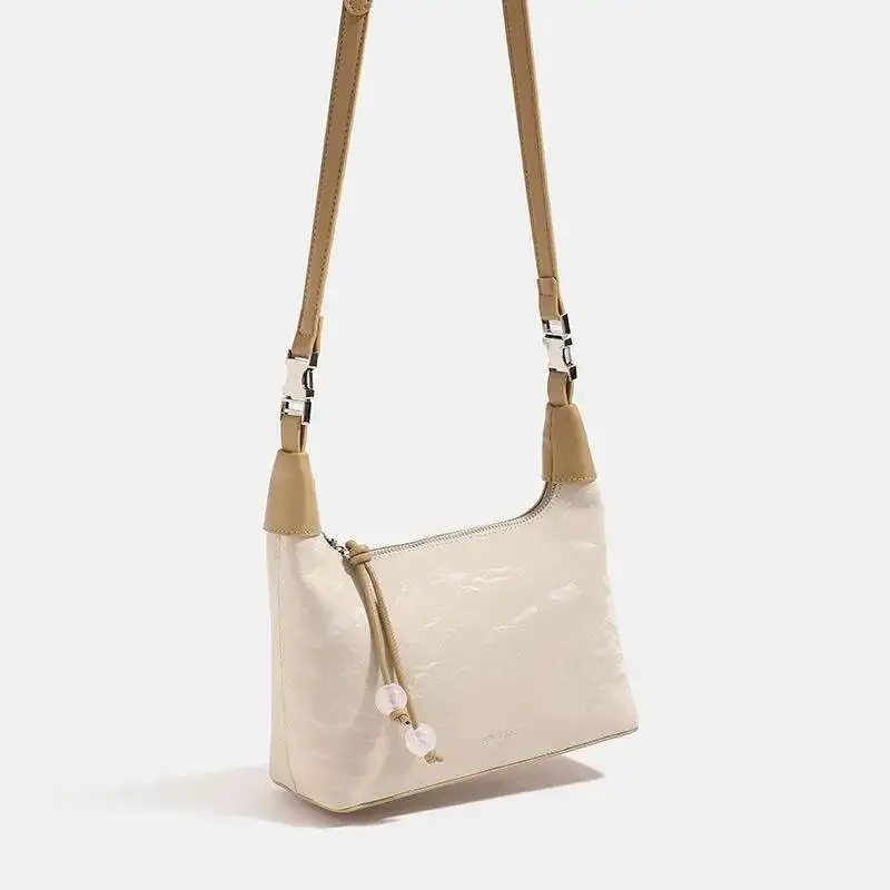 Bloom Chinese Style Y2k Hand Women Vintage Pu Leather Handle Hobos Bags Purse Female Retro Elegant Messenger Bag Aesthetic