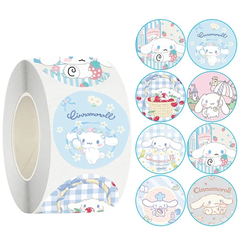 

500pcs/Roll Sanrio Cinnamon Cute cartoon roll with DIY creative ledger stickers decorate your child's favorite gift