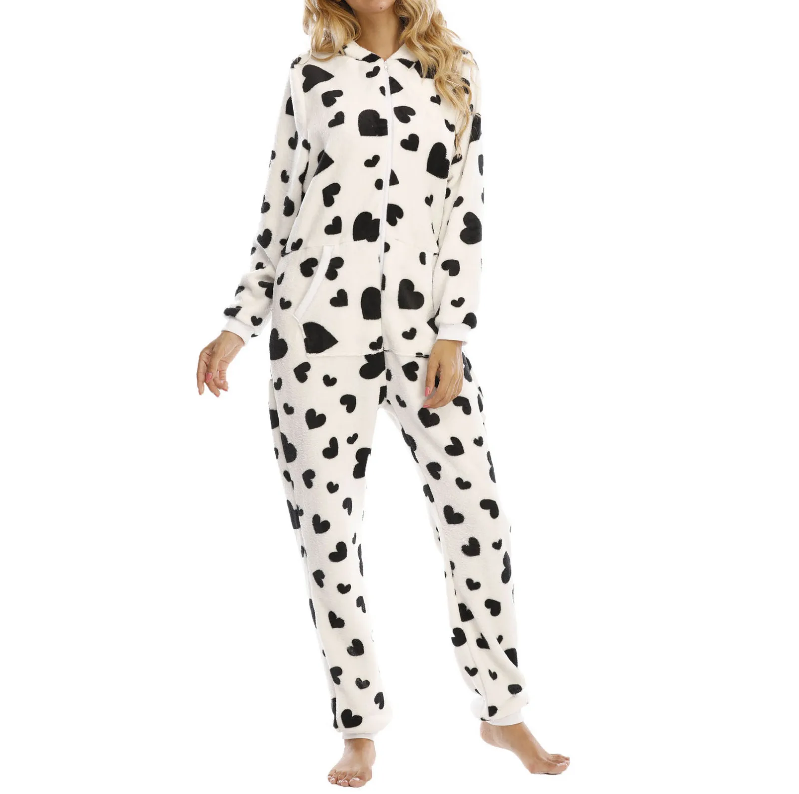 Warm Onesies Jumpsuit Pajama Casual Soft Sleepwear Hooded Nightwear Comfortable Women Flannel Homewear 2024 Home Outfit Wear