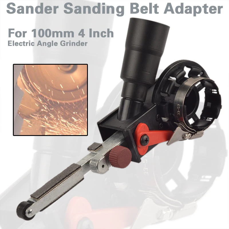 

Mini M10 Sanding Belt Adapter Attachment Converting for 100mm Electric Angle Grinder to Belt Sander DIY Wood Metal Working