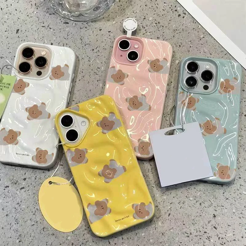 Phone Case For iPhone 11 12 13 14 15 16 17 Pro Max Plus Air INS Korea Cute Multiple Little Bears Shockproof Soft Silicone Cover view 2