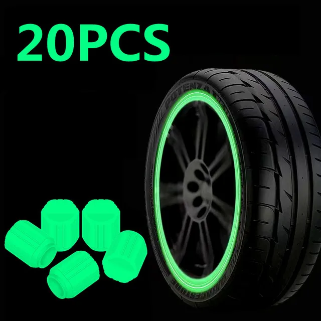 Świecące nakładki na zawory Fluorescencyjne czerwone świecące w nocy Samochód Motocykl Rower Koło Stylizacja Piasta opony Uniwersalna nakładka Decor 1PC/4PC/20PC