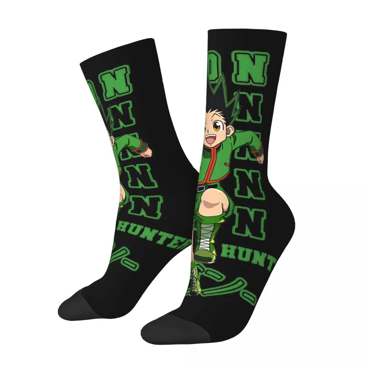 Harajuku Gon Freecss Hunter X Hunter Football Socks Polyester Long Socks for Women Men Non-slip