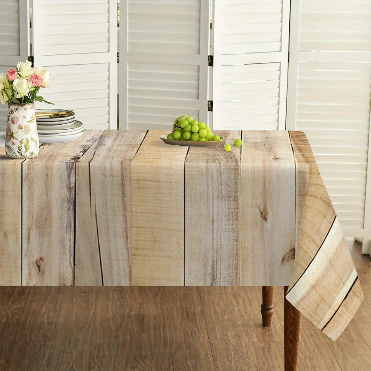 JIT, 1pc Rectangular Tablecloth with Wood Grain Pattern for Restaurantszyc