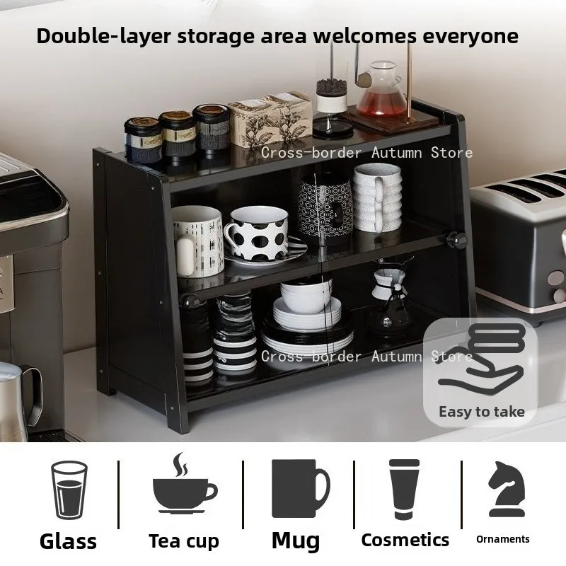 Desktop storage cabinets, cosmetic finishing household kitchen shelves, multi-layer lockers can be pushed and pulled 35/50cm