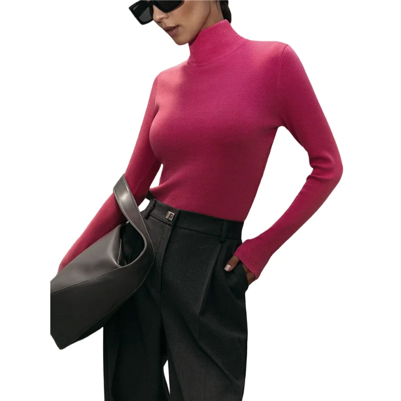 

B78B-Women's Long-Sleeved Shirt Autumn And Winter Fashion Basic Thermal Underwear Tops