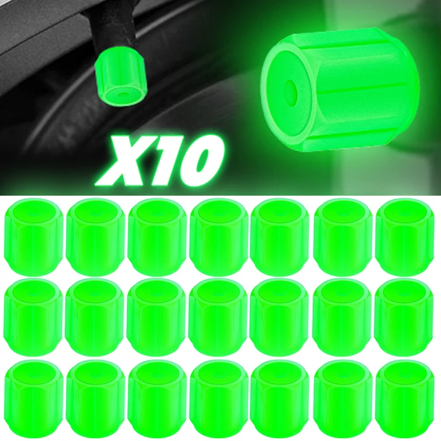 10/50szt Świecący kołpak zaworu Samochodowy fluorescencyjny kołpak zaworu opony Świecący w ciemności Samochodowy motocykl Rower Kołpak koła Pokrywa piasty opony Dekoracja