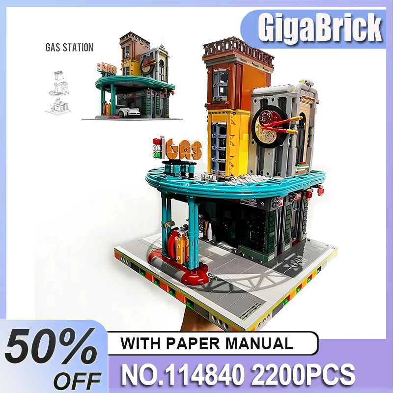 

High-end New MOC-114840 Imaginative Gas Station Compatible 80036 Modular Building Blocks Bricks Puzzle DIY Toys Birthday Gifts