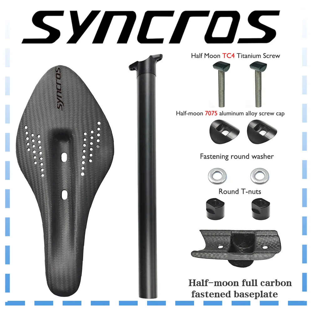 

Ultra Light Carbon Saddle Seatpost Set Syncros27.2/30.8/31.6mm 3k matte/glossy/Trendy black Road Bike Gravel Cycling Accessories