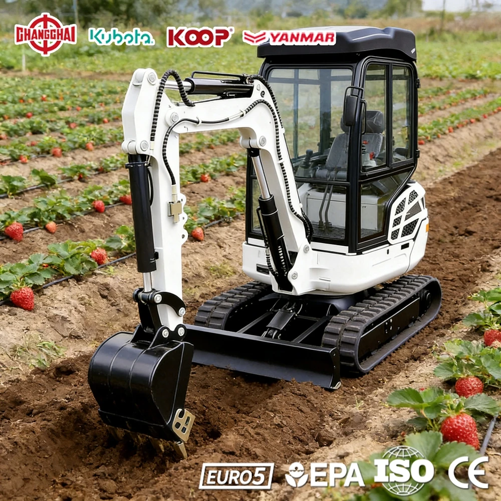 

Мини-экскаватор Kubota/Yanmar 2,5 тонны, многофункциональная строительная машина для Европы, продажа для фермерских хозяйств, с траншеекопателями
