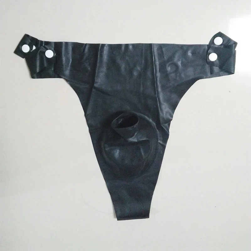 T-safety underwear men sexy latex briefs cosplay underpants adjustable size by snap plus larger version