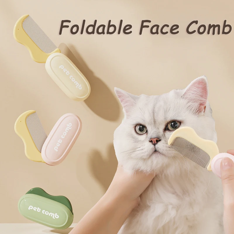 

Pet Folding Facial Cleaning Comb Removes Tear Stains Row Comb Portable Dog Hair Repair Scissors Cat Hair Comb Pet Clean Supplies