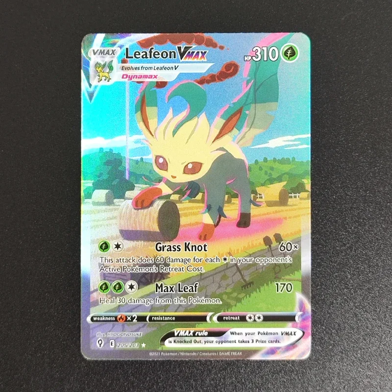 

PTCG Proxy 2021 P.M JPN Leafeon Vmax 205 Collectibles Card RARE Single Card Classic Game Anime Card Gift Toys