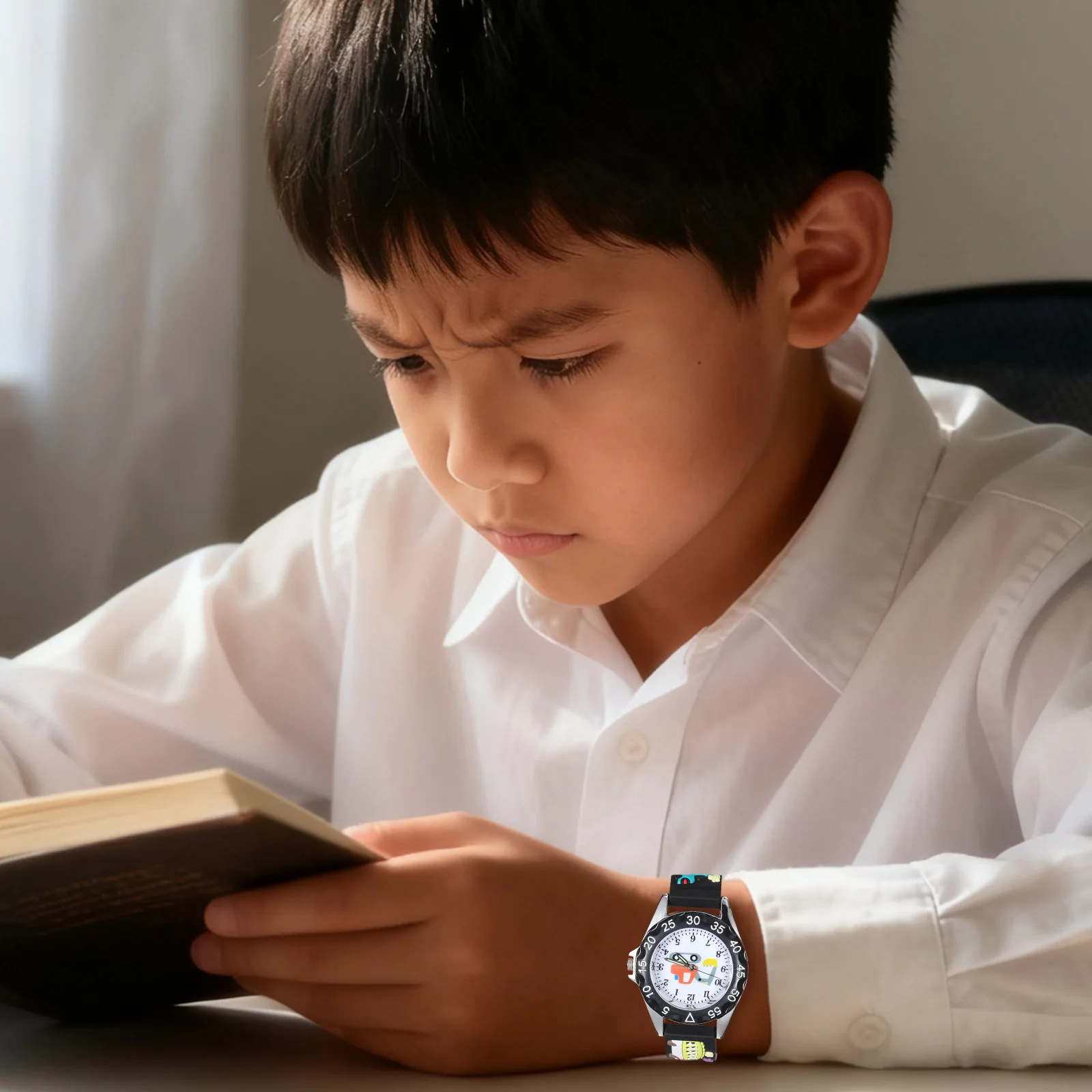 Silicone For Big Dial Clear Number Quartz Watch Durable Cartoon Student Time Learning Watch