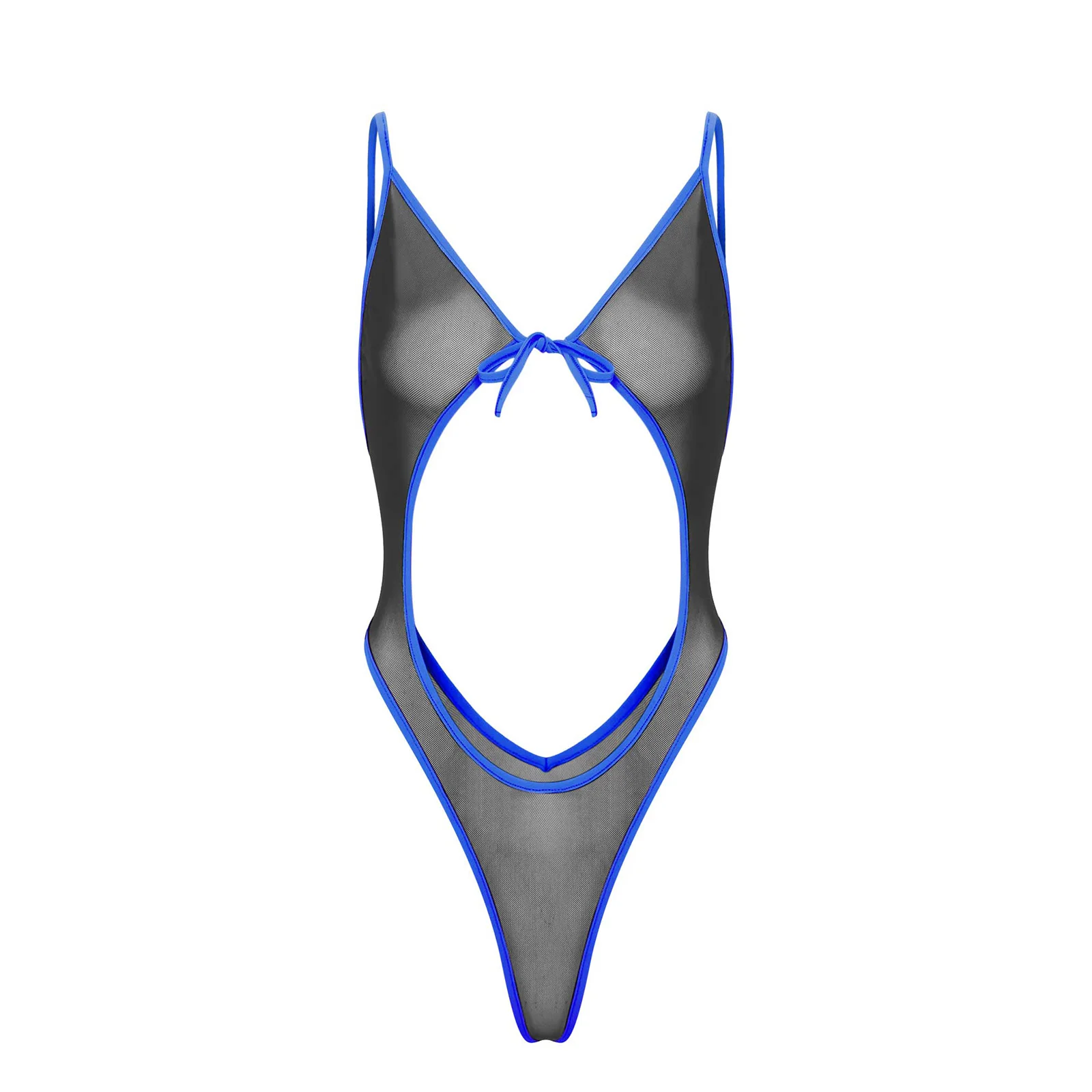 

Sexy One Piece Micro Bikini Jumpsuit Female Sleeveless See Through High Cut T-back Bodysuits for Lingerie Flirting Costumes