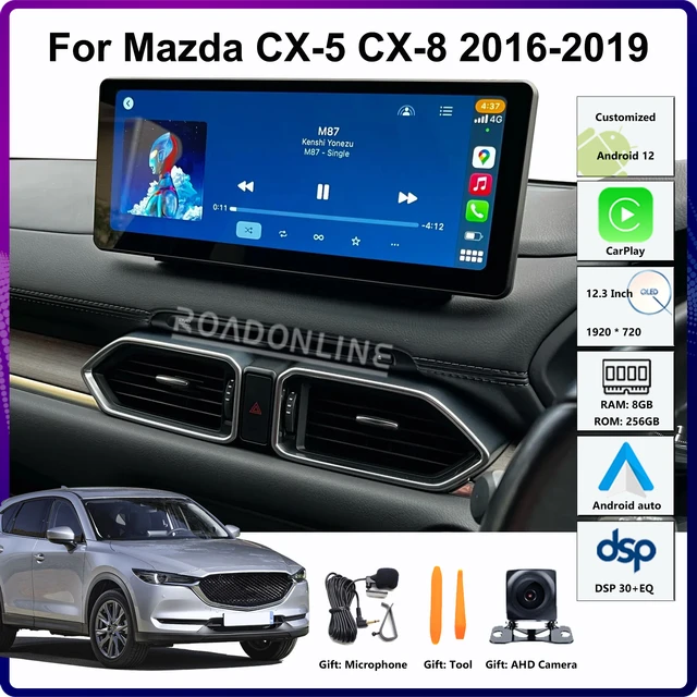 マツダ用カーラジオ,12.3インチ,Android 12, GPS,ステレオ,レシーバー,マルチメディアプレーヤー,CarPlay,マツダCX-5, cx5,CX-8,cx8,2016-2019, 1920x720 - AliExpress