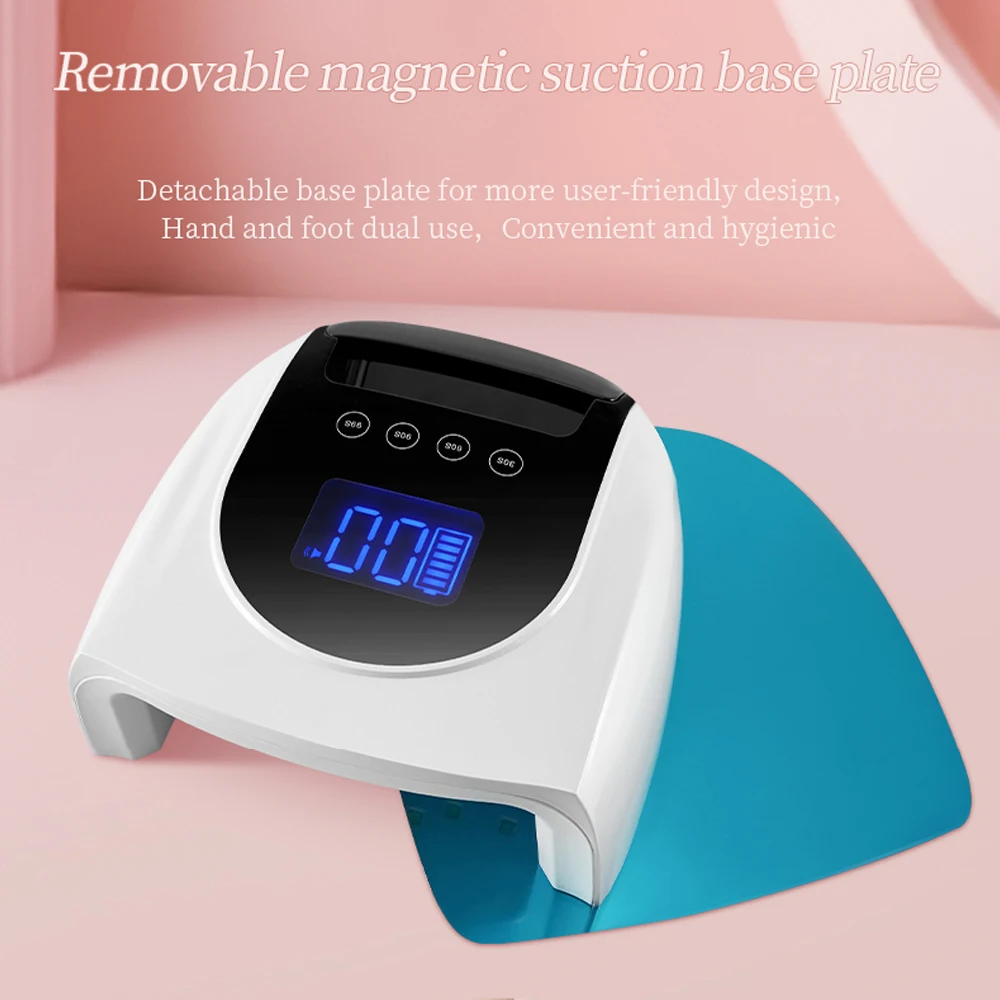 96 واط المغناطيسي القابل للإزالة أسفل مسمار مصباح لاسلكي هلام البولندية مجفف آلة أظافر الأشعة فوق البنفسجية LED ضوء لمصباح الأظافر المحمولة #5